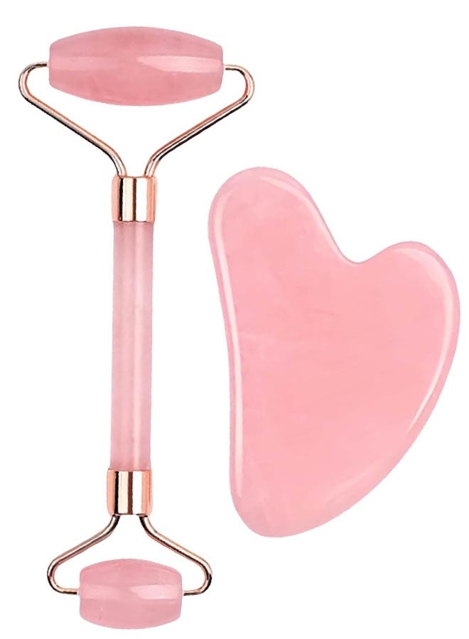Jade Roller Massage Stick & Gua Sha Set - Natural Stone Facial Massage Tools for Lymphatic Drainage, Anti-Puffiness & Glowing Skin, Spa-Quality Skincare, Gift-Ready Packaging - Image 1